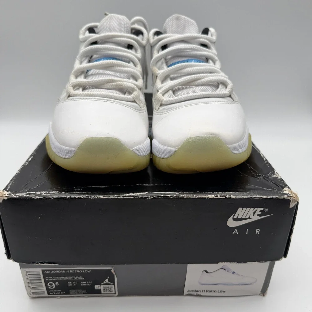 Nike Air Jordan 11 Retro Low Legend Blue White Sneakers Mens Size 9.5